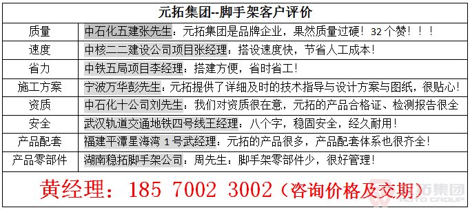 元拓集团盘扣脚手架具有哪些优势?　